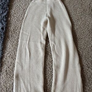 White Fox Boutique Cream Ribbed Pants